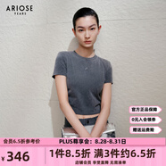 艾諾絲雅詩【商場(chǎng)同款】2025夏季新品顯瘦短袖T恤內(nèi)搭打底衫上衣女40426101 煙草灰 S