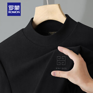 羅蒙（ROMON）秋冬半高領(lǐng)德絨打底衫男加厚保暖白色內(nèi)搭長袖t恤男2025新款上衣 301黑色 XL 【135-150斤】修身