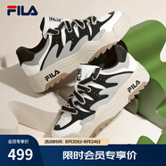 斐樂(lè )（FILA）斑斕鞋ROSETTA女鞋板鞋新款面包厚底鞋復古休閑鞋 雪白/黑-SB 39
