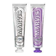 MARVIS瑪爾仕亮白去漬輕奢薄荷牙膏85ml*2支裝 清新去漬美 瑪爾斯 銀色+紫色