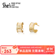 She's茜子飾品梔子花環(huán)925銀針耳釘小眾設(shè)計(jì)感耳環(huán)生日禮物送女友