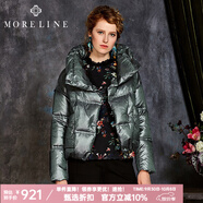 MORELINE沐蘭冬季女裝短款保暖羽絨服厚18873101 綠色 M 38