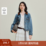 茵曼（INMAN）章若楠同款復(fù)古休閑女裝短款牛仔外套2025年秋季新款長(zhǎng)袖上衣 牛仔藍(lán)-18538234 S
