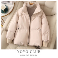 無(wú)標優(yōu)品面包服品牌折扣撿漏冬季短款羽絨棉衣女寬松加厚棉服面包 米白色 M 建議105-125斤