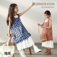 LUSON陳大豬童裝女童連衣裙2025新款洋氣法式格子裙兒童夏季裙子