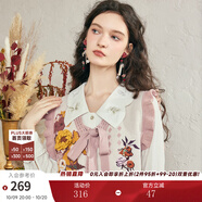 兩三事梵高v領(lǐng)針織馬甲女春季2025新款無袖毛衣綁帶背心 銀河甜心 奶杏色 S