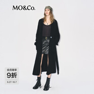 MO&Co.【SMILEY聯(lián)名】針織開衫2025冬新品長款毛衣外套附腰帶MBE4CAR021 黑色 XS /155