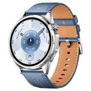 威千圖適用華為手表GT6/6pro/GT5/5pro/Watch5/4pro/GT4真皮運(yùn)動表帶46表盤  平尾托帕藍(lán)