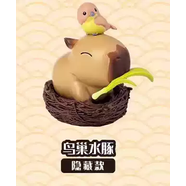 高喜迪正品卡皮巴拉水豚第2彈系列盲盒擺件動物星云 隱藏鳥巢水豚確認(rèn)款