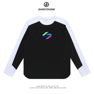 GHOST DUNK美式投籃訓練服男拼色速干透氣長(cháng)袖運動(dòng)t恤吸濕排汗跑步健身服 東契奇黑白 XL