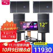 山水（SANSUI）SQ12專業(yè)大功率包房舞臺ktv藍(lán)牙K歌點(diǎn)歌卡拉OK會議音響家庭家用電視組合功放套裝唱歌商用設(shè)備音箱 12吋專業(yè)箱四只+大功放+效果器+專業(yè)話筒+點(diǎn)歌機(jī)