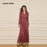 MAJOR CRUSH秋冬新款京都晚風(fēng)小香風(fēng)連衣裙酒紅色輕奢高級感收腰復(fù)古長裙6623 京都晚風(fēng) S  85-105斤