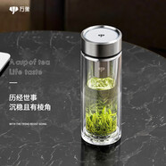 萬(wàn)象（WANXIANG）雙層玻璃杯商務(wù)辦公V148RL車(chē)載便攜男士家用370ML大容量泡茶水杯