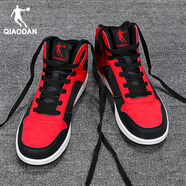 喬丹高幫板鞋男鞋運動(dòng)鞋2025秋冬季新款透氣小白鞋百搭厚底休閑鞋子男 黑色/極光紅 41