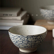 手作云朵碗.粗陶青花陶瓷米飯碗小碗面湯碗復古創(chuàng  )意家用/出丹麥 粗陶手作云朵米飯碗12cm