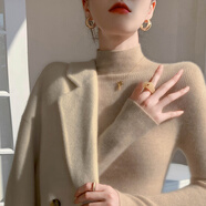 香影純一線成衣半高領針織衫女修身顯瘦氣質無縫打底衫女內搭長袖毛衣女 優(yōu)雅米駝色 --無縫一體新科技 XL (建議115-125斤)
