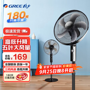 格力（GREE）家用電風(fēng)扇臺地兩用大風(fēng)量落地扇立式輕音勁風(fēng)節能電扇客廳臥室辦公宿舍定時(shí)風(fēng)扇廣角搖頭空調伴侶 FD-4012-WG/黑色