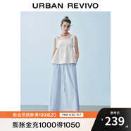 UR2025秋季新款女裝時(shí)尚超寬松蕾絲拼接中長(cháng)款半裙UYY550016 粉藍 (偏寬松) L (XL-XXL)