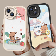 來無憂一二布布情侶一對手機殼任意機型適用iPhone17promax可愛Air款13卡通14plus華為oppo蘋果16小米15 【小羊皮】左8000白右8001黑 一對 2個【型號】發(fā)給客服情侶同一