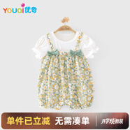 優(yōu)奇女?huà)胂难b莫代爾嬰兒衣服短袖連體衣夏季薄款寶寶裙子甜美可愛(ài)哈衣