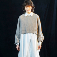 yohji yamamoto山本耀司女款純色短款簡(jiǎn)約長(zhǎng)袖毛衣FB-K52-109-1【日本直郵】 棕色 S