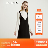 PORTS寶姿女裝 秋冬背帶裙SL9D009LWF033 黑色 L (8)