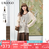 lagogo波禧風(fēng)氣質(zhì)連衣裙兩件套女拉谷谷2025年秋季新款優(yōu)雅連身裙 深咖啡 L