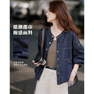 尚靜潮流復古水洗工藝牛仔短外套26年春新顯瘦時(shí)尚經(jīng)典上衣