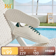 361°運動板鞋男春夏季透氣復古百搭小白休閑板鞋子男672126611-5