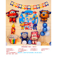 愛的浪漫超級飛俠主題寶寶3周歲生日裝飾場景布置男孩氣球派對背景墻用品. 簡易超級飛俠套餐1(加燈)
