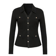 GIRDEAR/哥弟新款小香風(fēng)V領(lǐng)襯衫法式浪漫百搭修身針織開(kāi)衫1300952 黑色 均碼 2