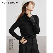 紅袖（hopeshow）女裝時(shí)尚簡(jiǎn)約半高領(lǐng)上衣90124340201 米白 S