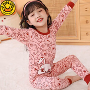 G.DUCKKIDS小黃鴨男童秋衣秋褲套裝毛衫兒童內衣純棉春秋女童冬男孩中大童 滿(mǎn)花兔子(恒) 100 適合高90-100CM