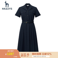 哈吉斯（HAZZYS）女裝 夏季款裙子通勤女式氣質(zhì)減齡中長款連衣裙AQWSC03BC14 藏青色NV 170/92A 42