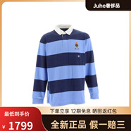 拉夫勞倫（Ralph lauren）Polo條紋翻領(lǐng)長袖T恤男款藍(lán)色 藍(lán)色 M