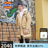 dickiesDickies羽絨服 中長(zhǎng)款多口袋充絨夾克 男士休閑百搭厚外套 9481 卡其色 L