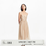 VEROMODA 連衣裙24夏季新款時(shí)尚褶皺飄帶名媛甜美法式吊帶長(zhǎng)裙女32427A031