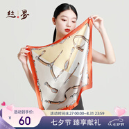 絲界2025新款真絲絲巾女四季百搭小方巾100%桑蠶絲印花職場(chǎng)通勤領(lǐng)巾