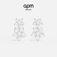 APM Monaco珍珠花朵耳釘時尚飾品925銀飾品禮物送女友