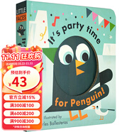 英文原版 Little Faces百變臉譜系列  It's Party Time for Penguin  精裝立體變景書 兒童情緒繪本 綠山墻
