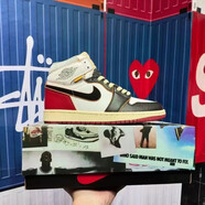 AJNIKER純原AJ1高幫籃球鞋aj1大學(xué)藍閃電倒鉤聯(lián)名休閑情侶鞋頭層皮運動(dòng)鞋 aj1聯(lián)名黑白紅拼接-莆田NIKE 42 【大廠(chǎng)直銷(xiāo)】