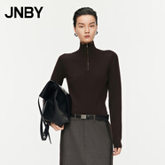 JNBY/江南布衣秋季半高領(lǐng)巴素蘭羊毛針織衫修身柔軟毛衣5O9310330 201/暗咖 XL