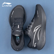 李寧跑步鞋男鞋秋冬季新款黑色云雀跑鞋網(wǎng)面男鞋透氣休閑鞋運動(dòng)鞋男 黑色(吾適5Slite V2) 40