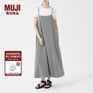 無印良品（MUJI） 女式 泡泡紗吊帶連衣裙 BC06CC3S 吊帶裙 裙子長裙 煙熏綠色 S-M