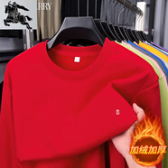 BURB巴寶莉2025年新款秋冬季男士衛(wèi)衣圓領(lǐng)純棉長袖T恤上衣 N2549大紅【加絨】 加厚 L 170碼 建議85-110斤左右