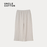 棉叔叔【軟糯綿綿褲】棉叔叔女童秋冬內里加絨直筒褲保暖男童休閑褲男童 白花灰 150 150