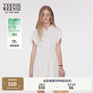 Teenie Weenie小熊女裝連衣裙2025年夏季新款甜美少女感娃娃領(lǐng)白裙 白色 L