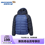 Skechers斯凱奇兒童羽絨服男童女童外套保暖中大童冬裝P424K076/P425K050 波斯寶石藍(lán)/03Z1 160 cm