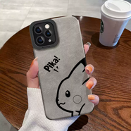 TKHE適用蘋(píng)果17手機殼彩繪iphone16promax保護套15高端翻毛皮14小眾復古XS卡通XR防摔plus簡(jiǎn)約男女17Pr 大皮卡丘灰色高端翻毛皮氣墊防摔 iPhone6sPlus