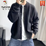 啄木鳥(niǎo)（TUCANO）針織衫毛衣開(kāi)衫男士2025新款外套男春秋冬季韓系休閑寬松針織衫 黑色 M